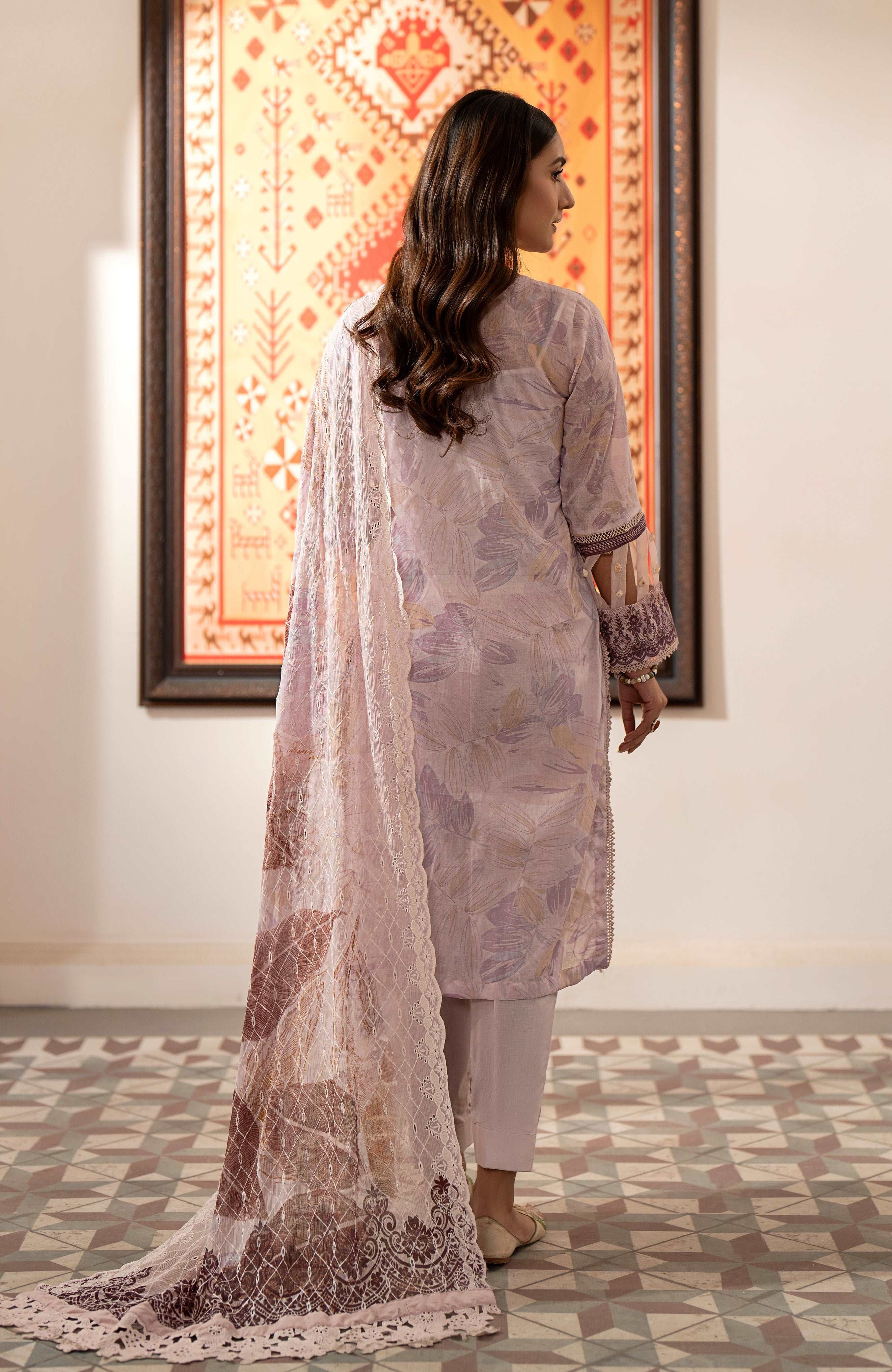 Zarka’s Luxury Lawn by Al Zohaib – Chikankari Chiffon Dupatta 3-Piece Unstitched (ZC-SBEC-24-11)