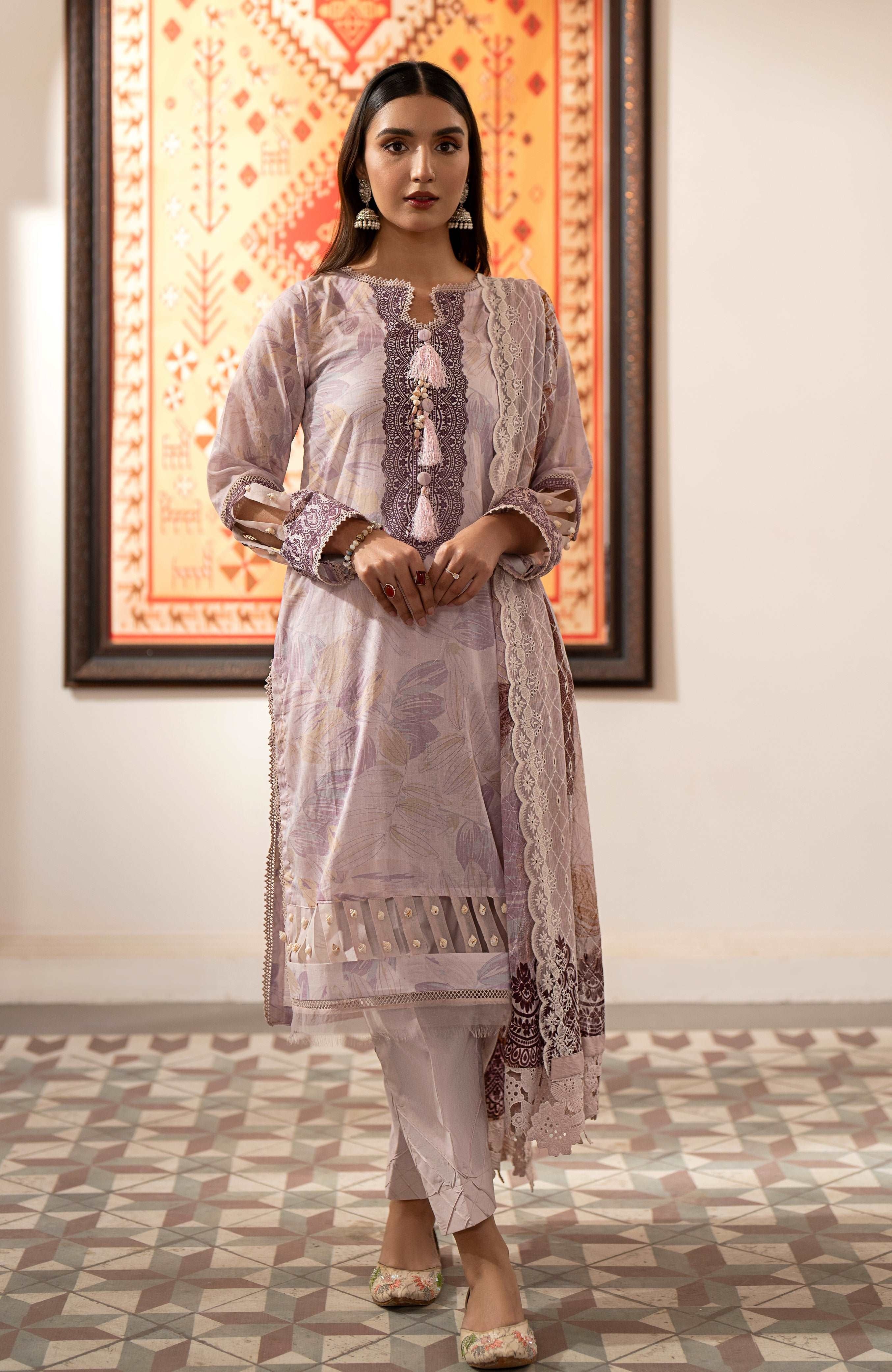 Zarka’s Luxury Lawn by Al Zohaib – Chikankari Chiffon Dupatta 3-Piece Unstitched (ZC-SBEC-24-11)