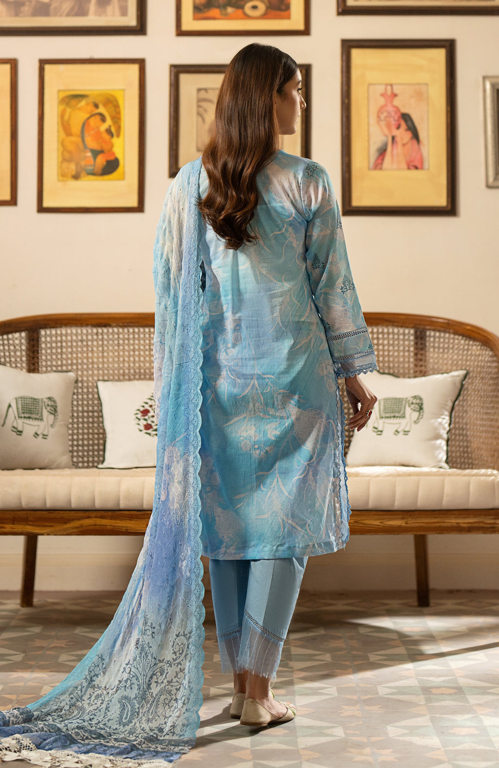 Zarka’s Luxury Lawn by Al Zohaib – Chikankari Chiffon Dupatta 3-Piece Unstitched (ZC-SBEC-24-05)
