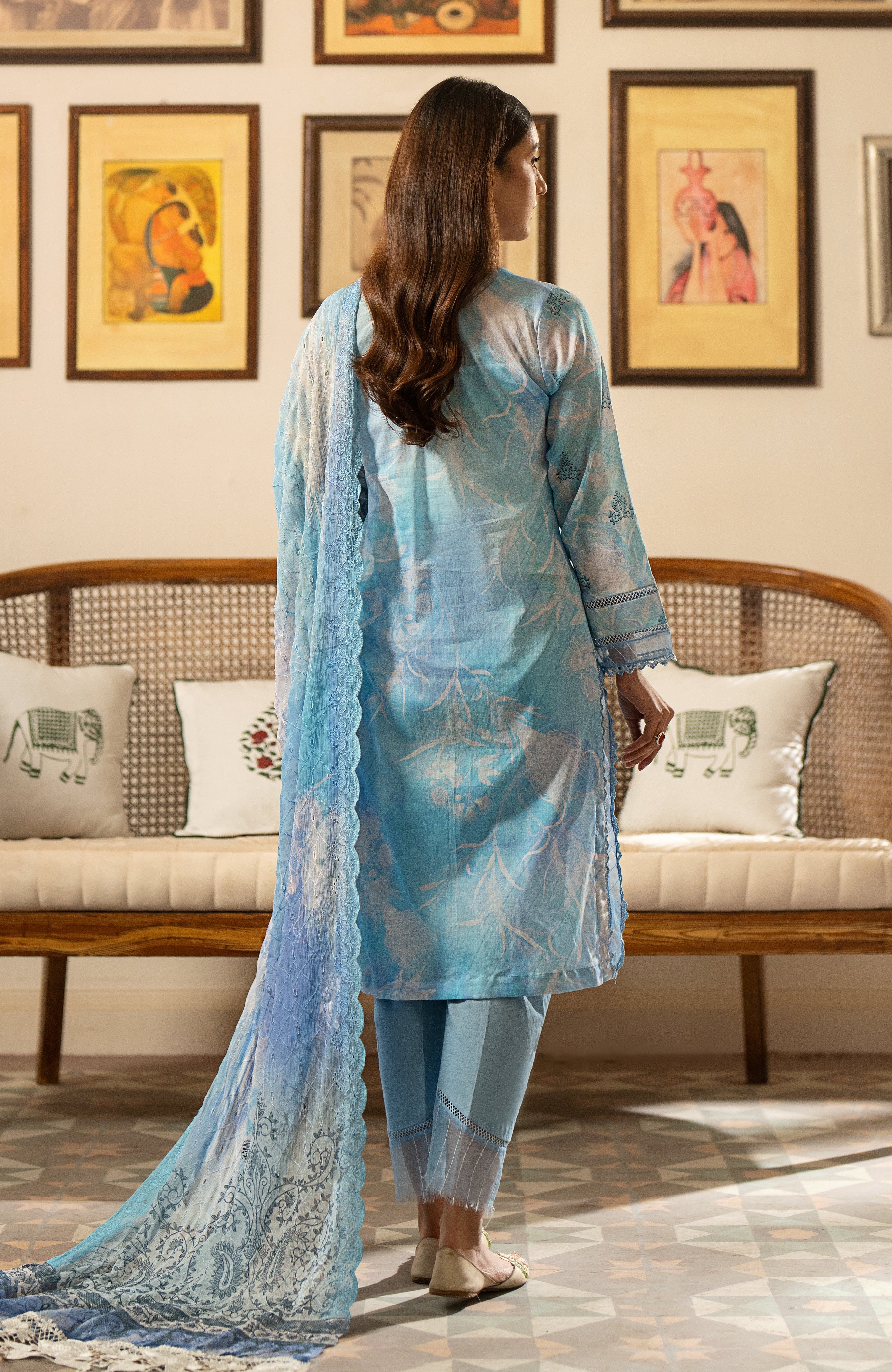 Zarka’s Luxury Lawn by Al Zohaib – Chikankari Chiffon Dupatta 3-Piece Unstitched (ZC-SBEC-24-05)