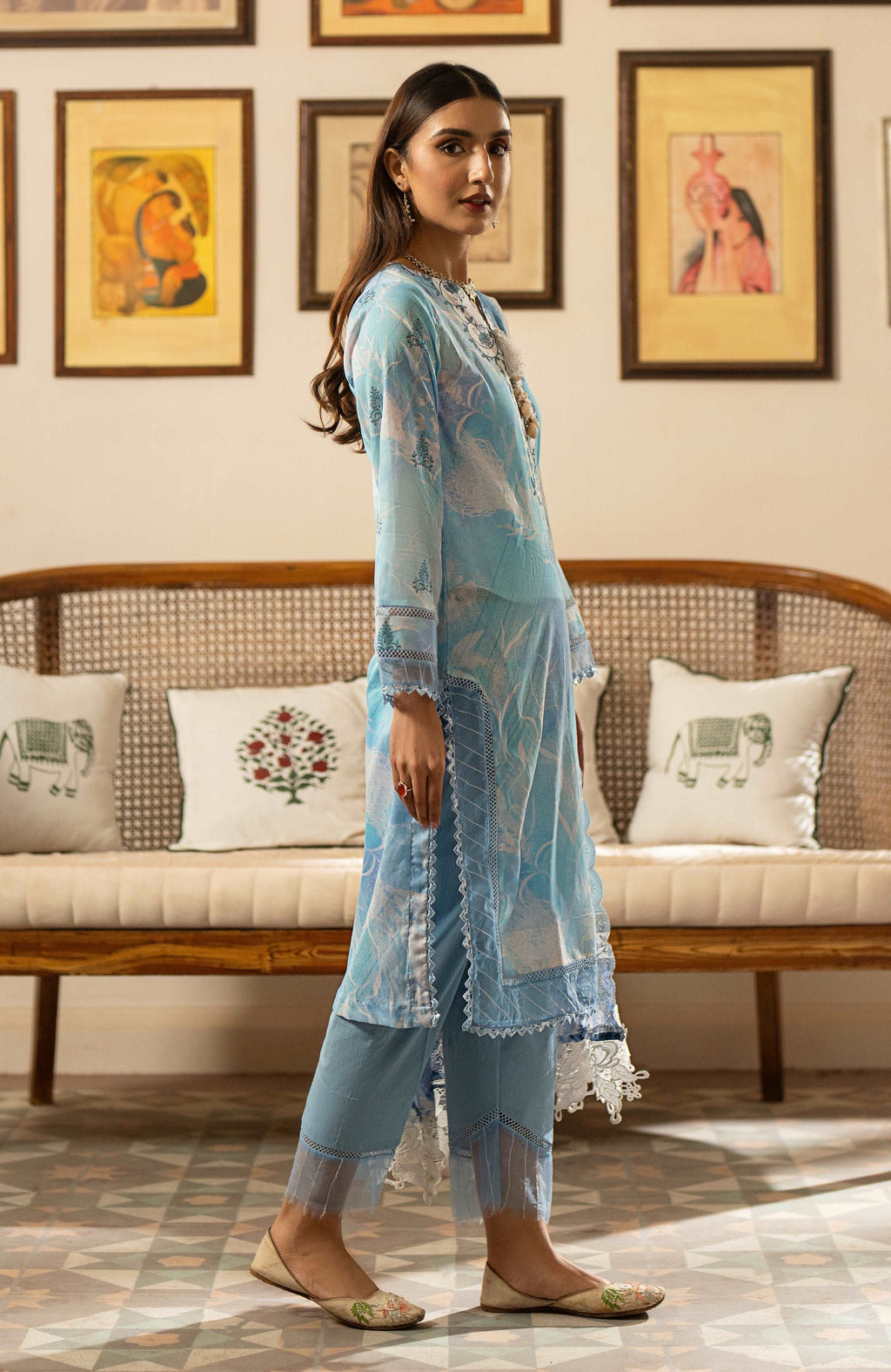 Zarka’s Luxury Lawn by Al Zohaib – Chikankari Chiffon Dupatta 3-Piece Unstitched (ZC-SBEC-24-05)