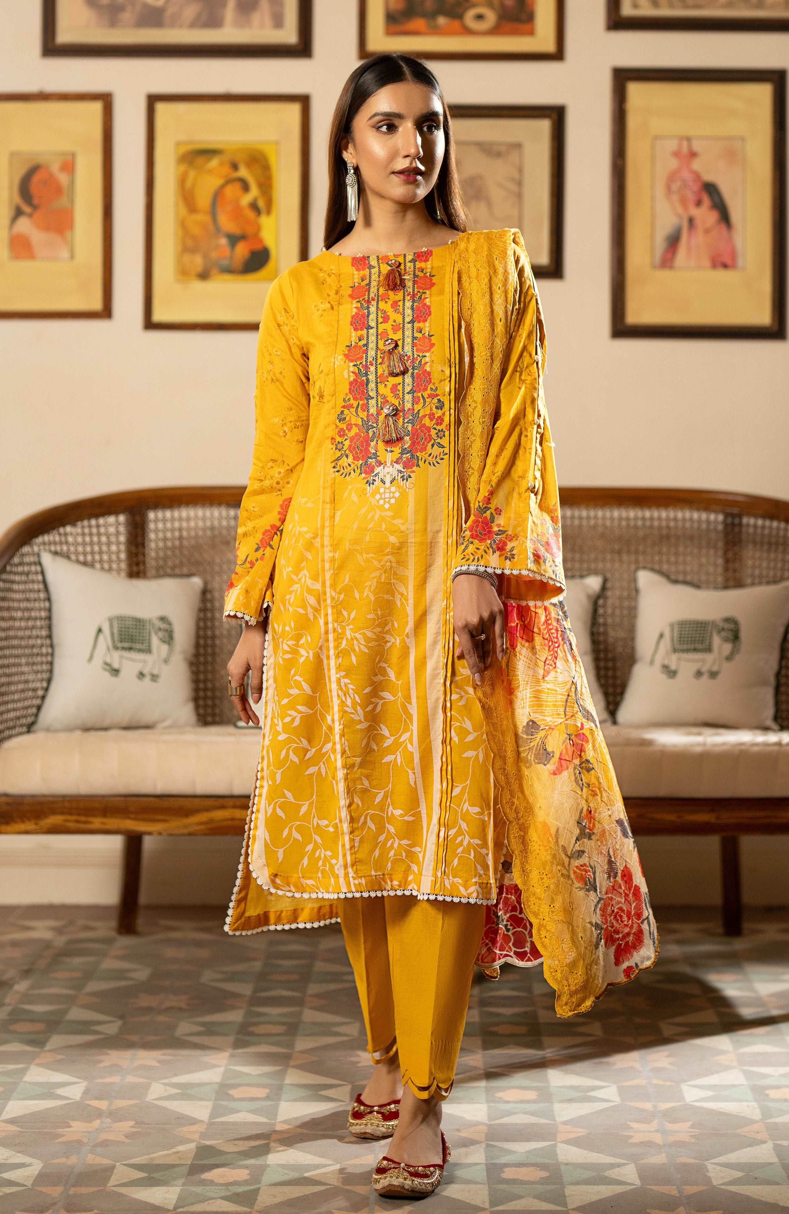 Zarka’s Luxury Lawn by Al Zohaib – Chikankari Chiffon Dupatta 3-Piece Unstitched (ZC-SBEC-24-06)