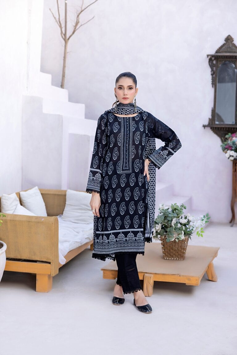 Zarka's Collection ZC-BNW-008 | 3 PC Printed Lawn by Regalia