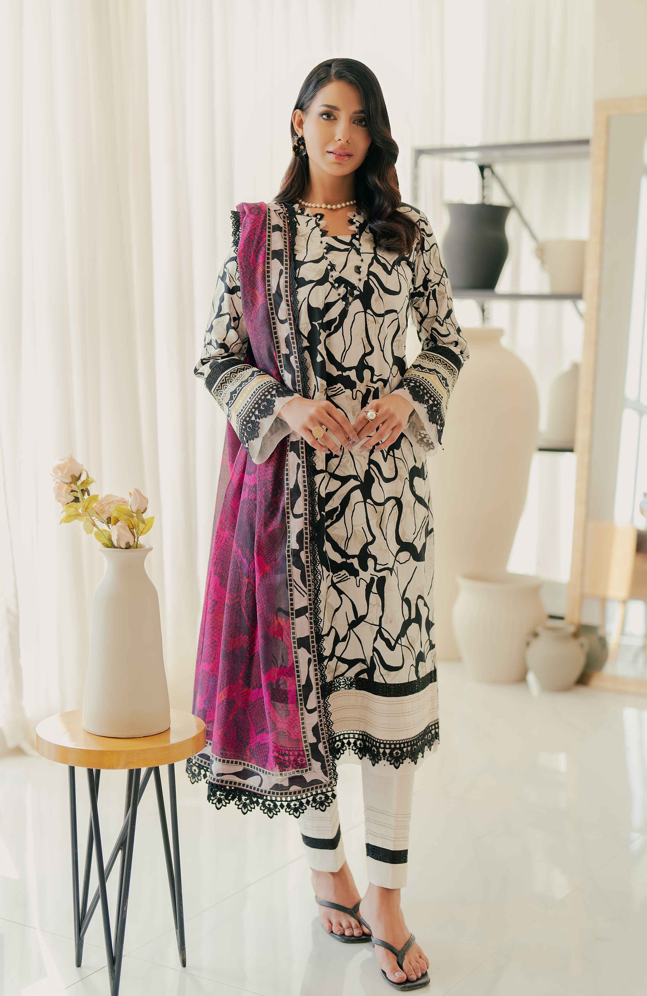 Zarka’s Printed Lawn  by Al Zohaib – 3-Piece Digital Printed Suite (ZC-SCS-24-07)