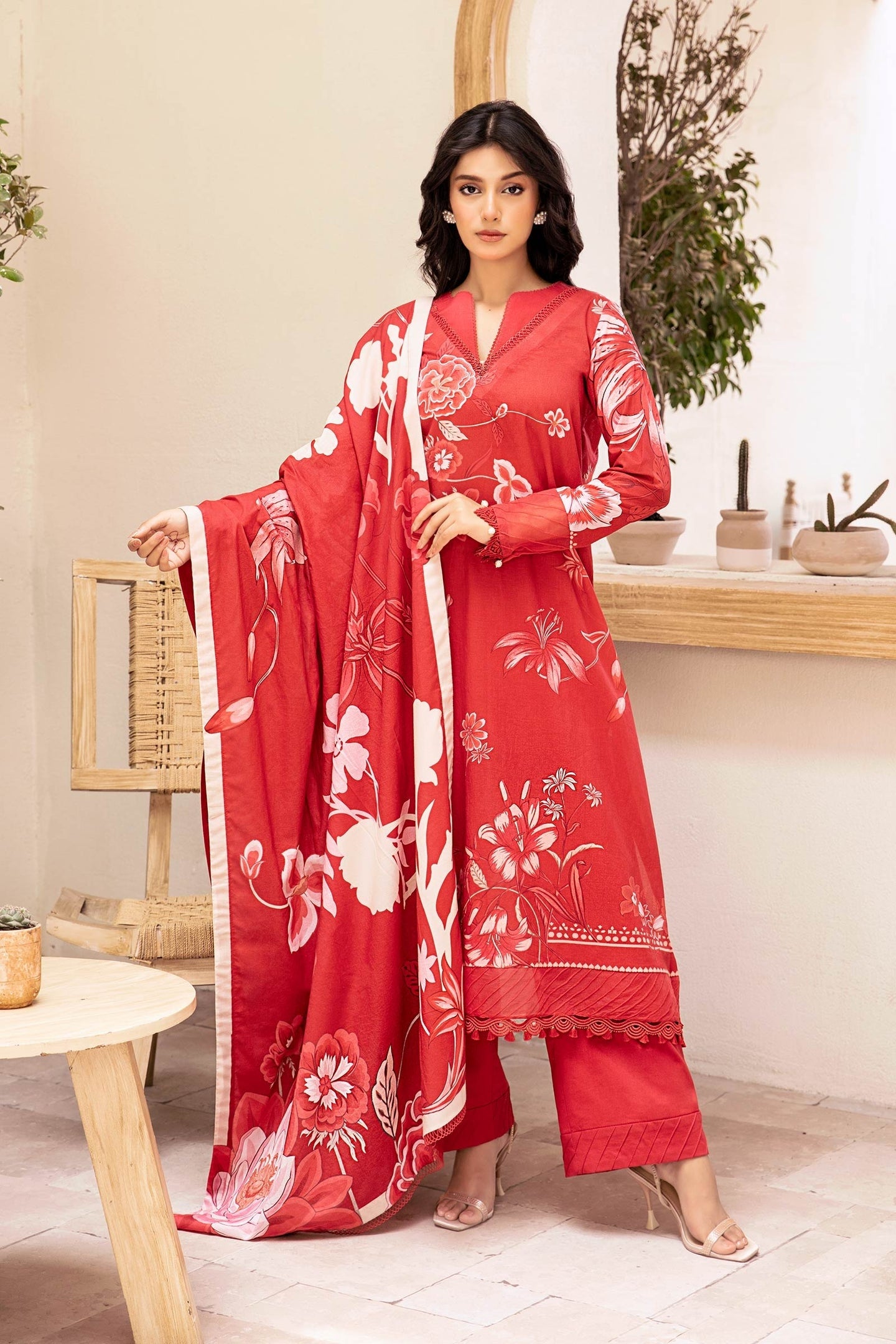 Zarka's Collection ZC-ELH-002 | 3 PC Printed Lawn by Maria B