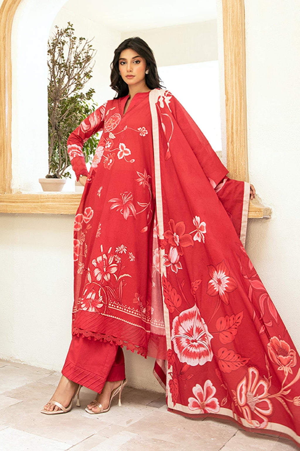 Zarka's Collection ZC-ELH-002 | 3 PC Printed Lawn by Maria B