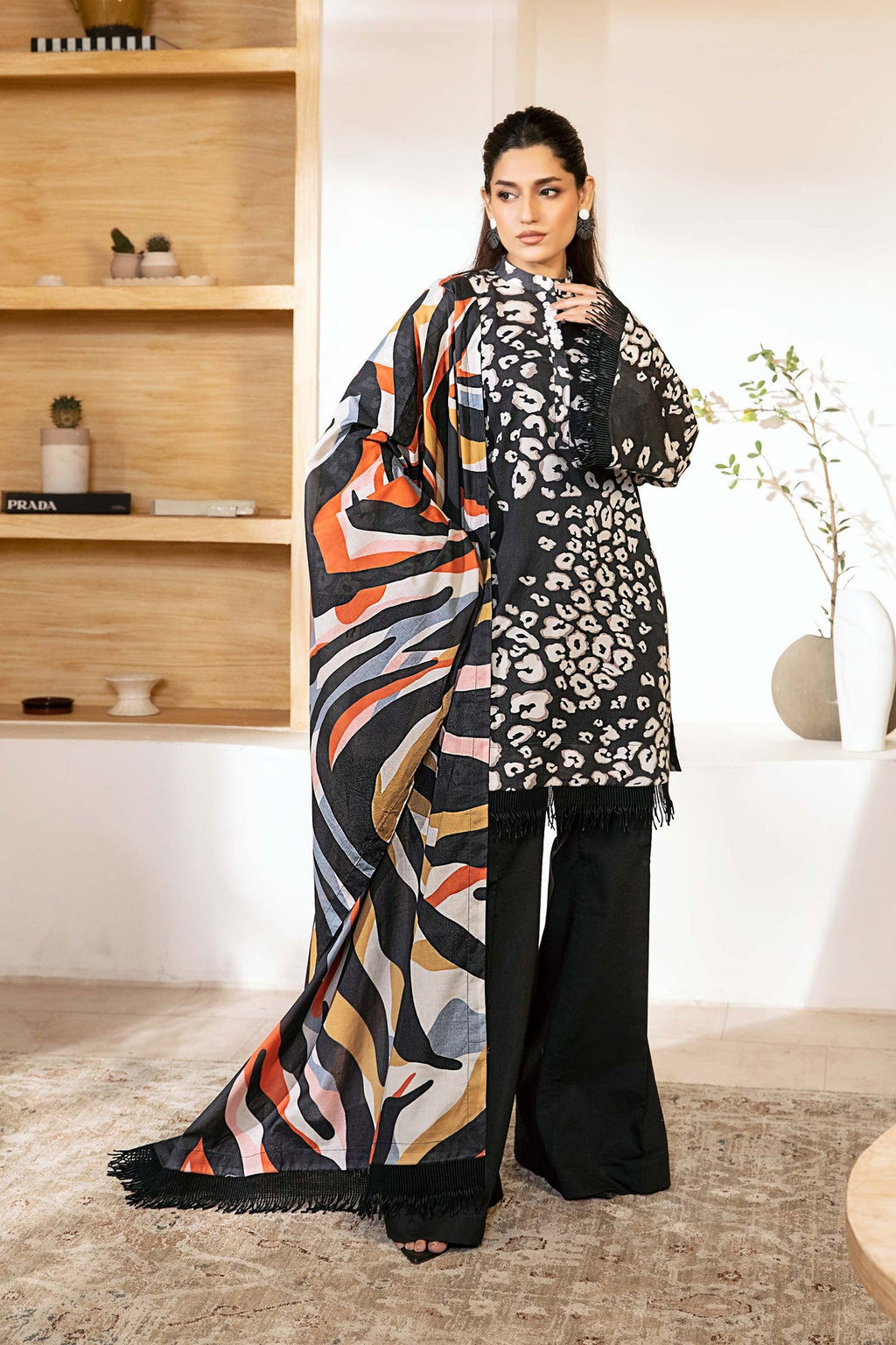 Zarka's Collection ZC-ELH-007 | 3 PC Printed Lawn by Maria B