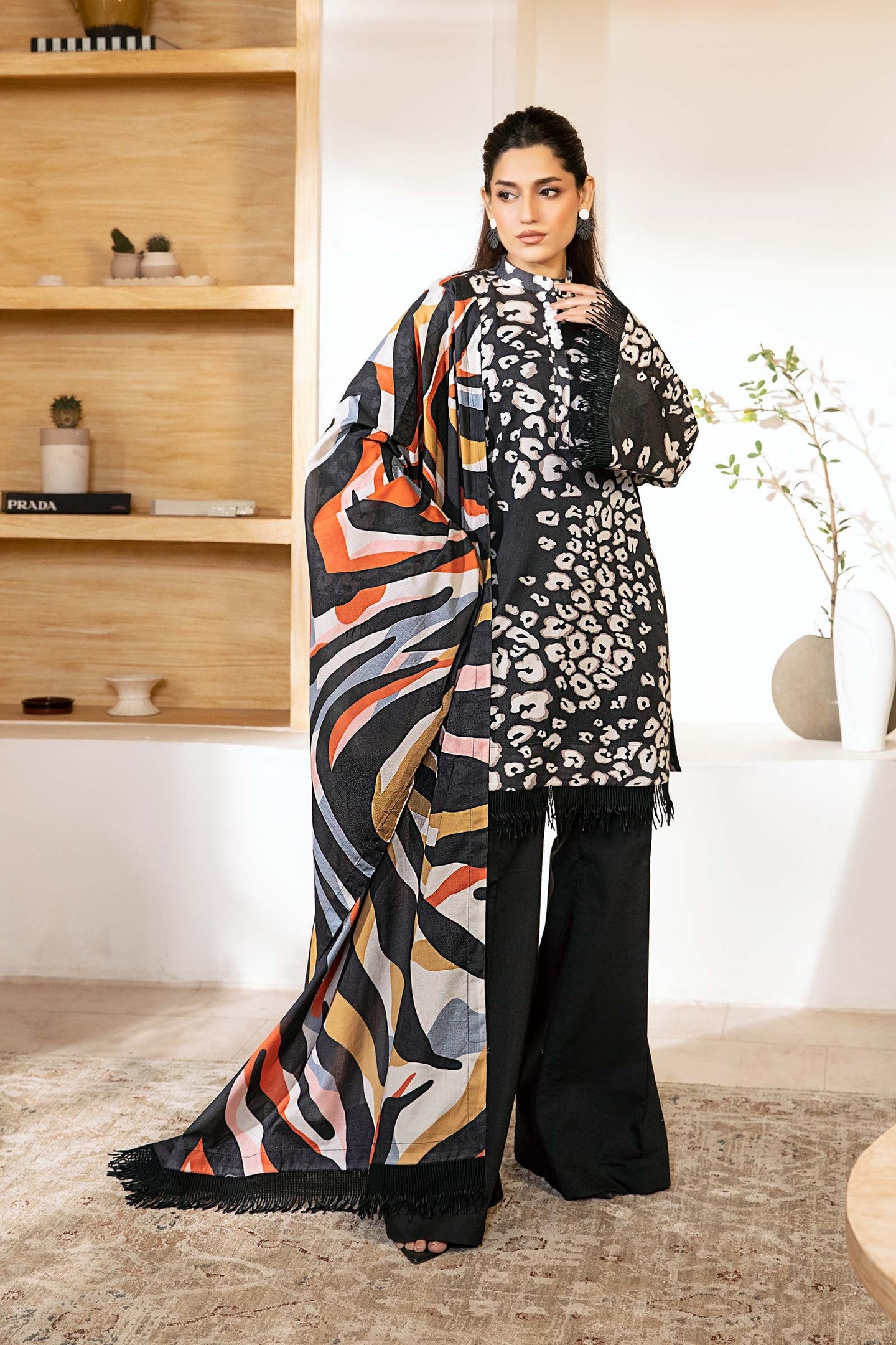 Zarka's Collection ZC-ELH-007 | 3 PC Printed Lawn by Maria B