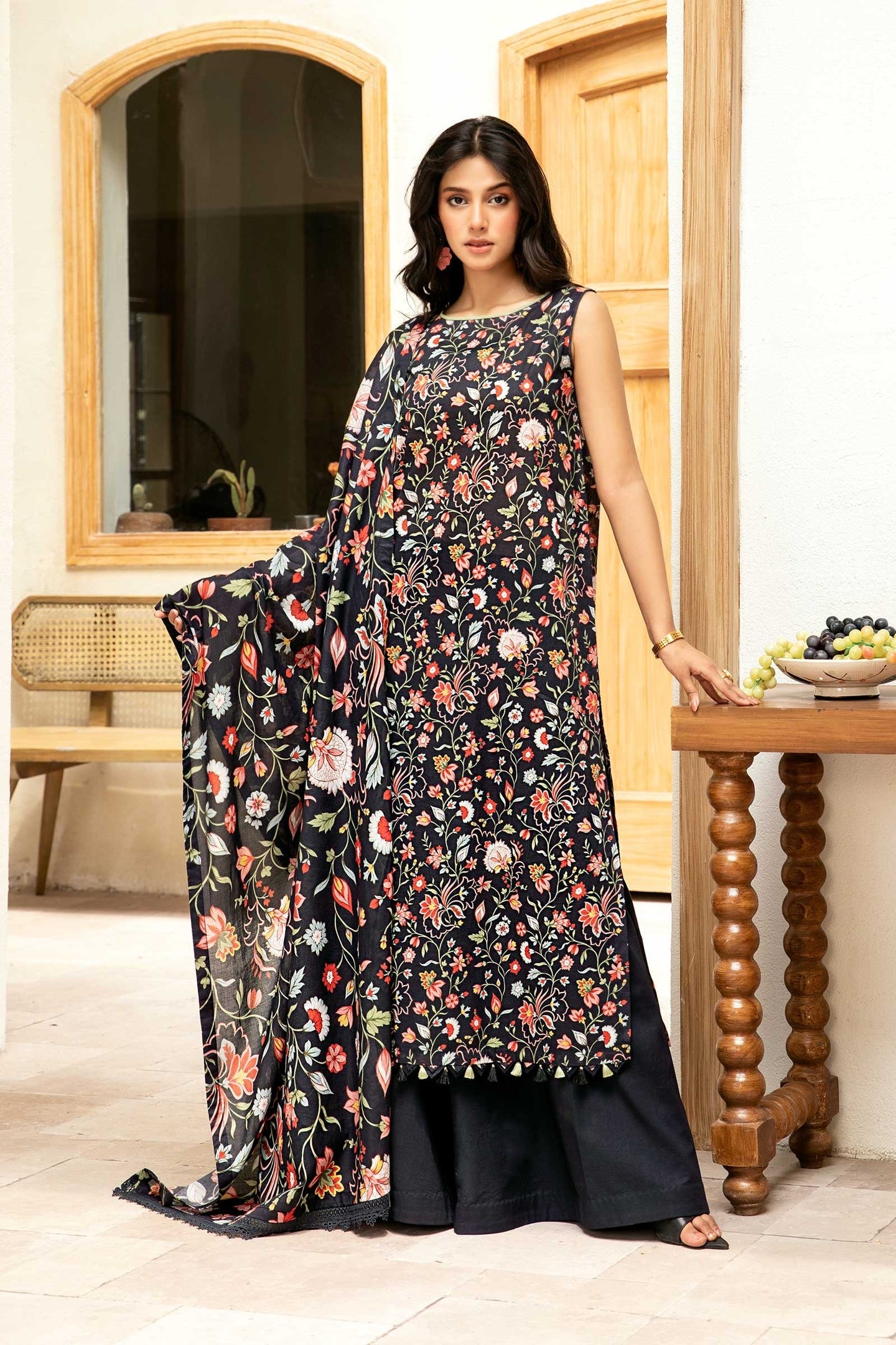 Zarka's Collection ZC-ELH-008 | 3 PC Printed Lawn by Maria B