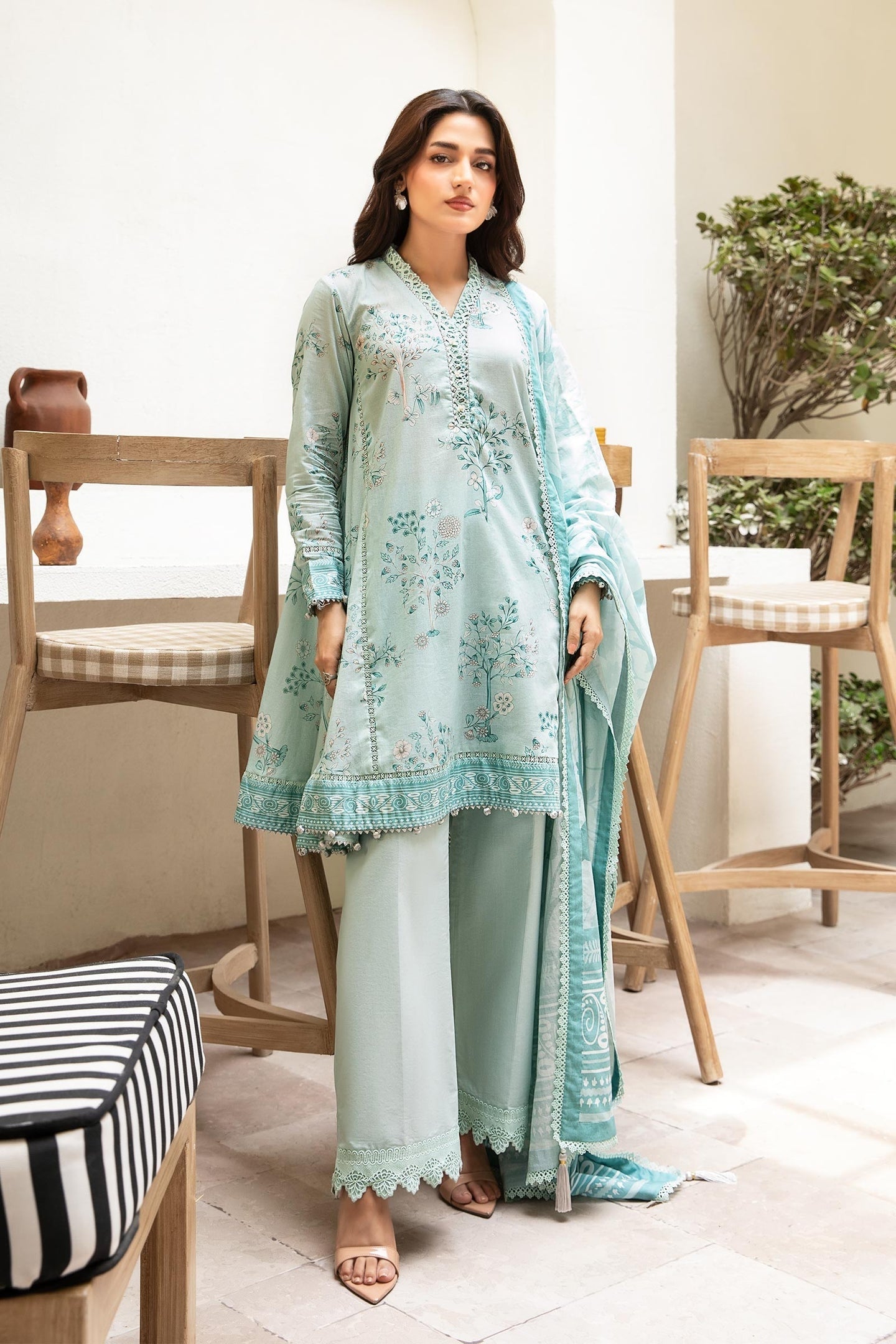 Zarka's Collection ZC-ELH-009 | 3 PC Printed Lawn by Maria B