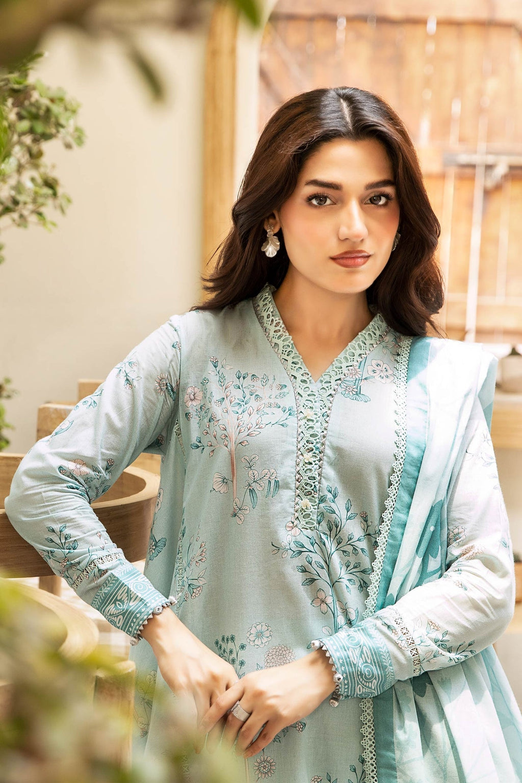Zarka's Collection ZC-ELH-009 | 3 PC Printed Lawn by Maria B
