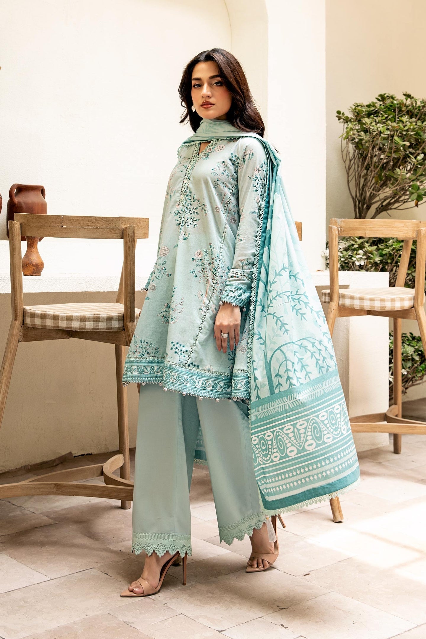 Zarka's Collection ZC-ELH-009 | 3 PC Printed Lawn by Maria B