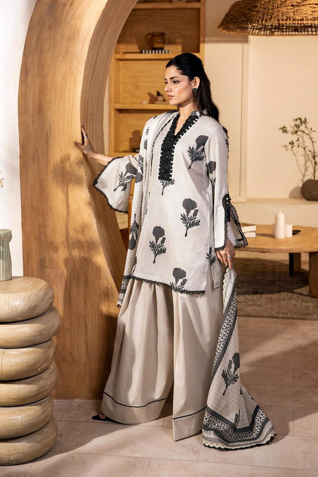 Zarka's Collection ZC-ELH-010 | 3 PC Printed Lawn by Maria B