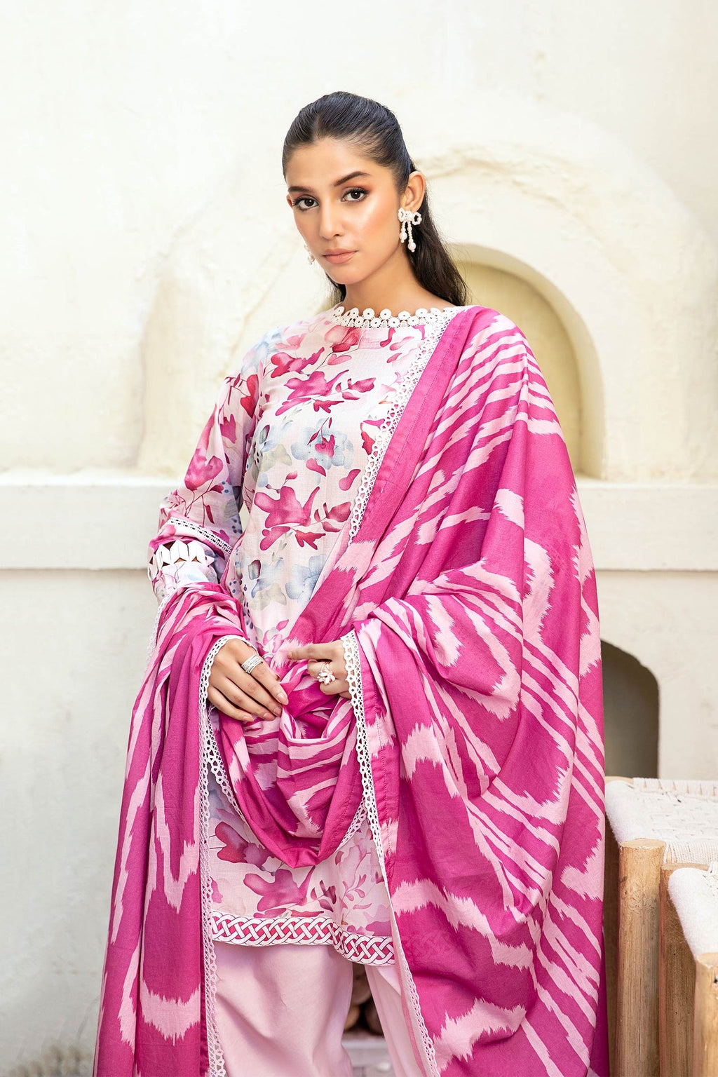 Zarka's Collection ZC-ELH-011 | 3 PC Printed Lawn by Maria B