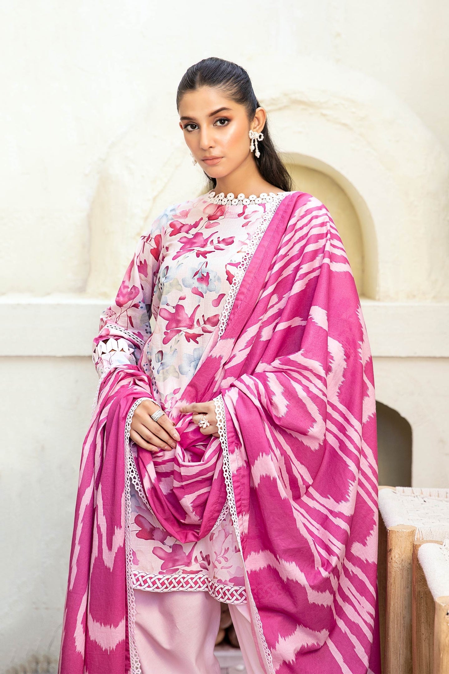 Zarka's Collection ZC-ELH-011 | 3 PC Printed Lawn by Maria B